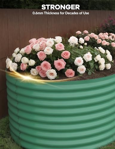 4x2x2Ft Oval Galvanized Steel Raised Garden Bed - Outdoor Metal Planter Box for Vegetables, Flowers, Herbs L43315