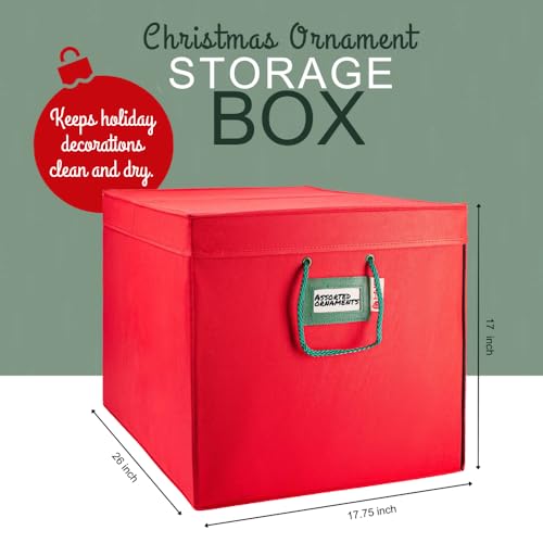 HOLDN’ STORAGE Christmas Ornament Storage Box with Dividers, Large, 4 Removable Trays A988