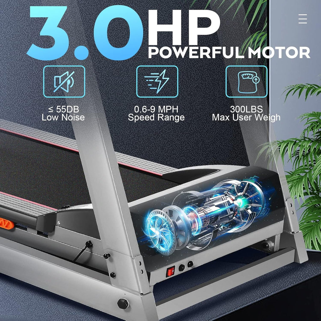 ANCHEER Treadmill, 3.0 HP with Incline for Home, 300LBS Capacity P583172