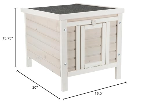 TRIXIE Outdoor Cat House Weatherproof Shelter with Raised Floor, Gray Fir Wood M6933
