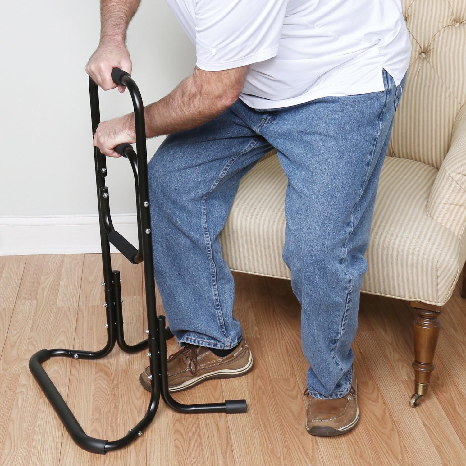Bandwagon Chair Stand Assist Portable Bar for Elderly, Metal, Black M56360