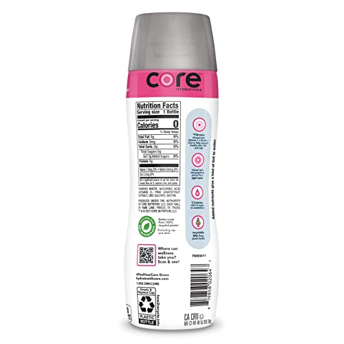 CORE Hydration+ Vibrance Pink Grapefruit Nutrient Enhanced Water, Vitamin C, Biotin & Zinc, 23.9 Fl Oz (Pack of 12) O94882