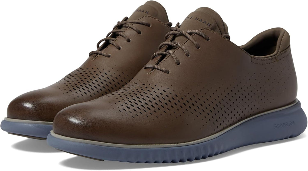 Cole Haan Men's 2.Zerogrand Laser Wing Tip Oxford Lined Loafer, Morel/Folkstone Gray, 12