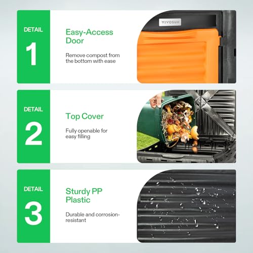 VIVOSUN Tumbling Composter 18.5 Gallon Outdoor Compost Bin S300