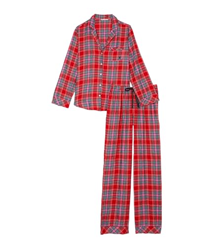 Victoria's Secret Flannel Long Pajama Set Women's Sleepwear G128