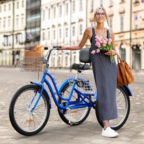 YITAHOME Adult Tricycle 26 Inch 3-Wheel Bike with Baskets N431705