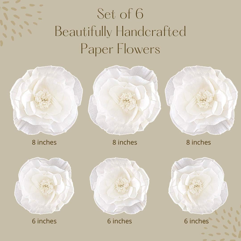 INNOBOUTIQUE Large 3D Paper Flower Wall Decor (6Pcs) X676357