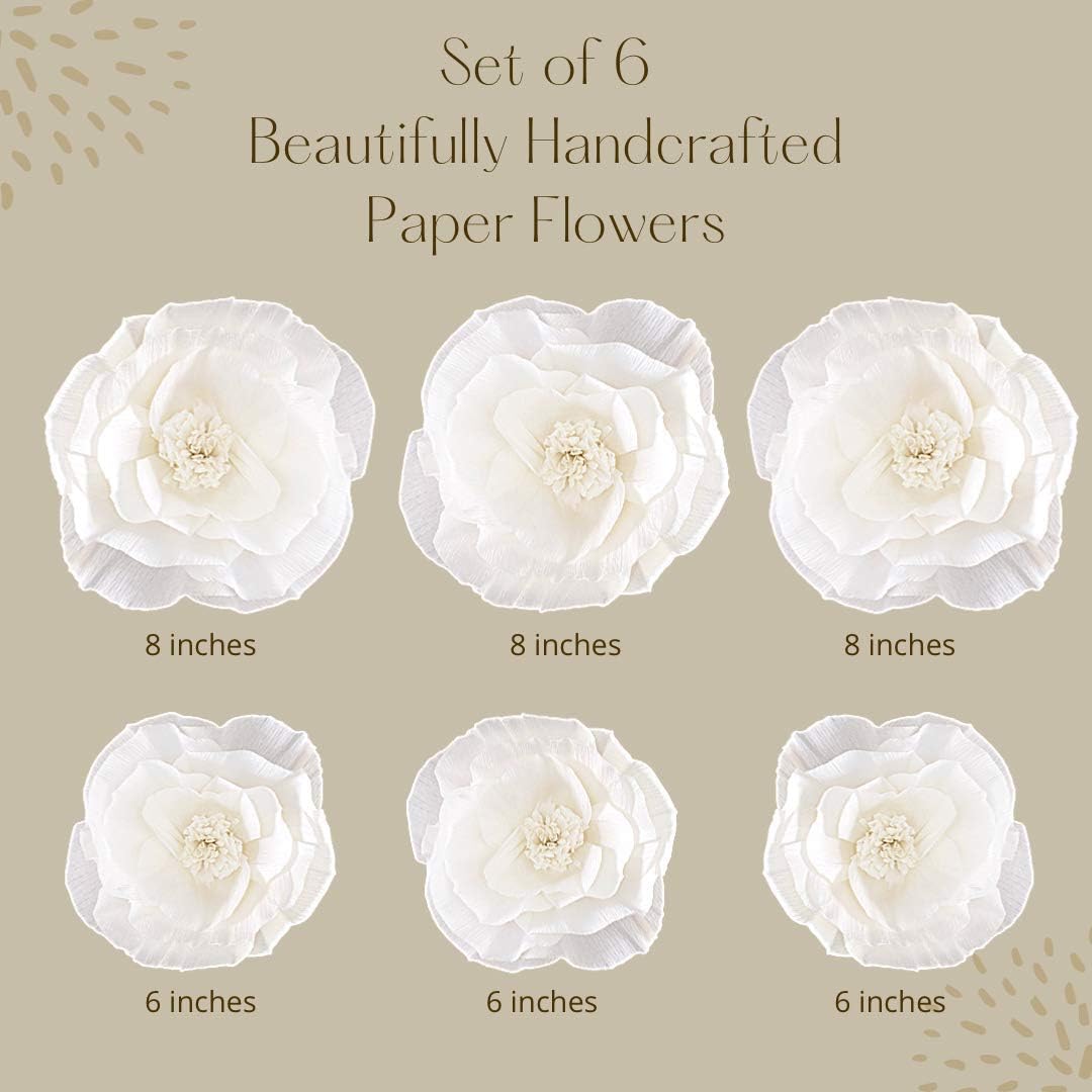 INNOBOUTIQUE Large 3D Paper Flower Wall Decor (6Pcs) X676357