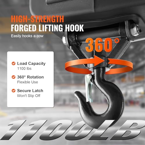 VEVOR Electric Hoist 440 lbs 480W 110V Steel Wire Winch with Wireless Remote Z212840