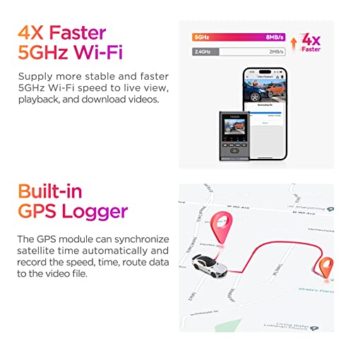 VIOFO A119 Mini 2 Dash Cam, 2K 60fps, Voice Control, 5GHz Wi-Fi GPS I72529
