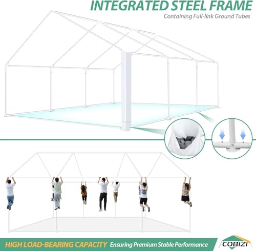 COBIZI 20x40 Party Tent Heavy Duty with Removable Sidewall, White S4012