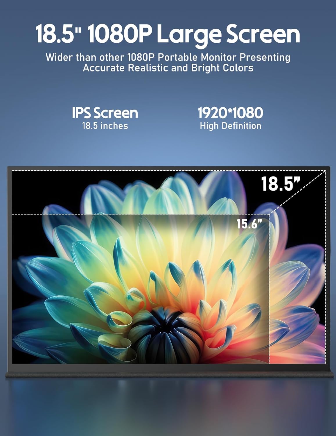 HONGO 18.5 inch 100Hz Portable Monitor FHD IPS HDR Gaming Display B2655