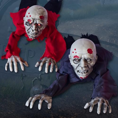 Halloween Zombie Groundbreaker Decoration with Glowing Eyes for Haunted House Yard B69995