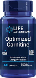 Life Extension Optimized Carnitine – L-Carnitine Supplement - Supports Heart, Brain Health& Exercise Recovery – Gluten-Free – Non-GMO – 60 Capsules