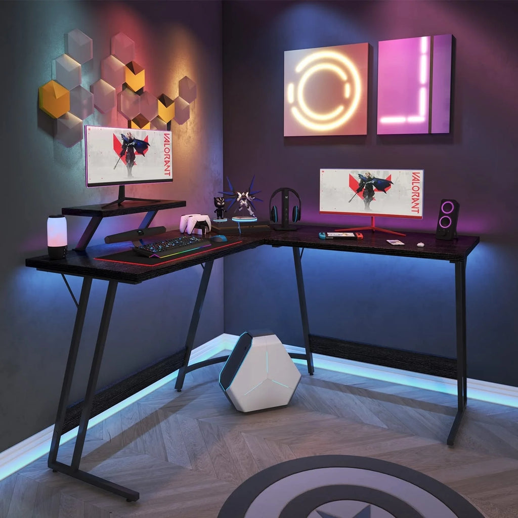 Homall L Shaped Gaming Desk Computer Corner Desk Black W85603