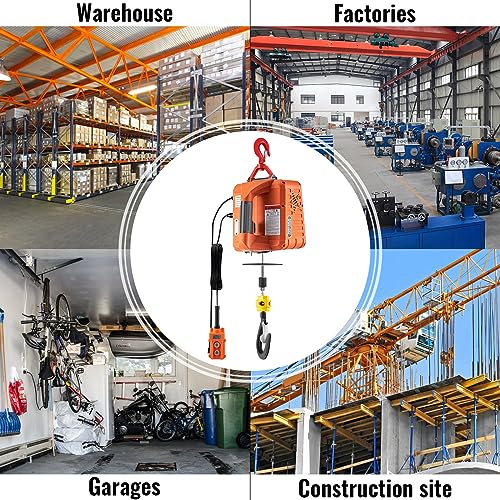 3-in-1 Electric Hoist Winch 880LBS 1500W 110V with Remote Control L67613