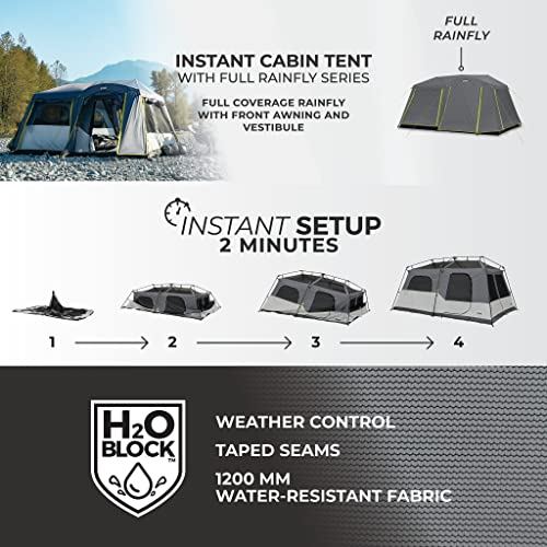 CORE Instant Cabin Tents 6 Person Family Pop Up Camping Tent R26561