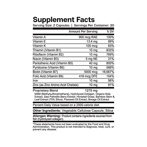 Essential Elements Hair Hero Hair Supplement with 5000 mcg Biotin V7945