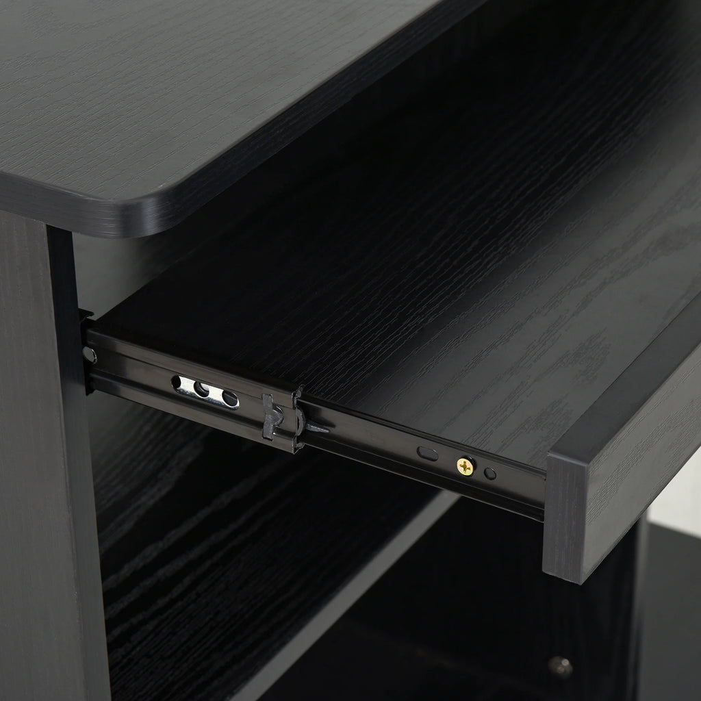 HOMCOM Computer Desk Cart, Mobile Office Workstation with Keyboard Tray, Black S416001