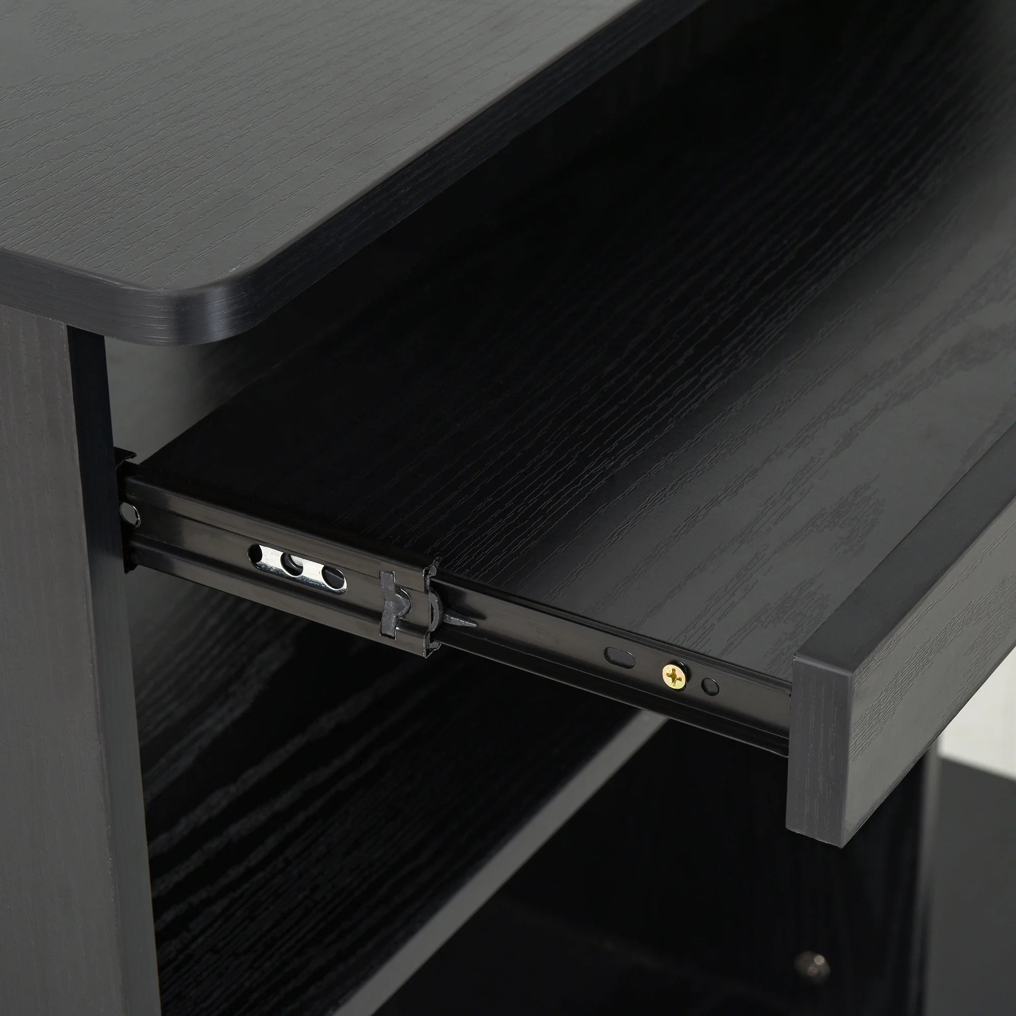 HOMCOM Computer Desk Cart, Mobile Office Workstation with Keyboard Tray, Black S416001