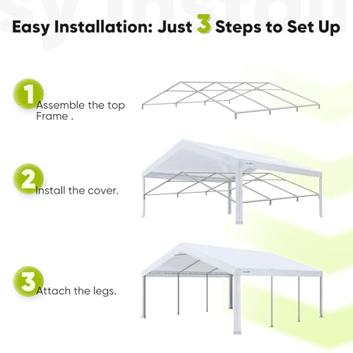 Quictent 20x20 Party Tent Heavy Duty Outdoor Canopy with Storage Bags M75972