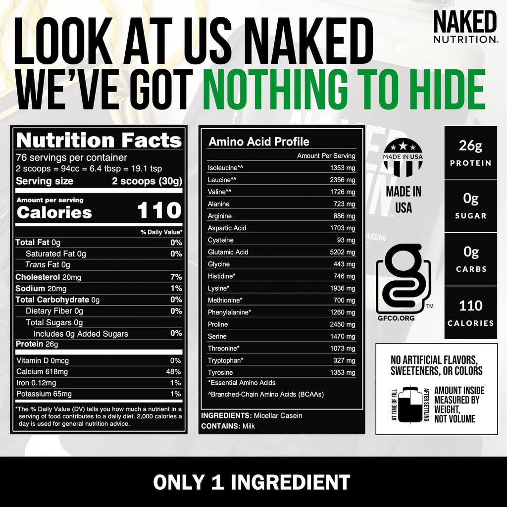 NAKED Grass Fed Protein Bundle: 5LB Unflavored Whey & Casein S21658