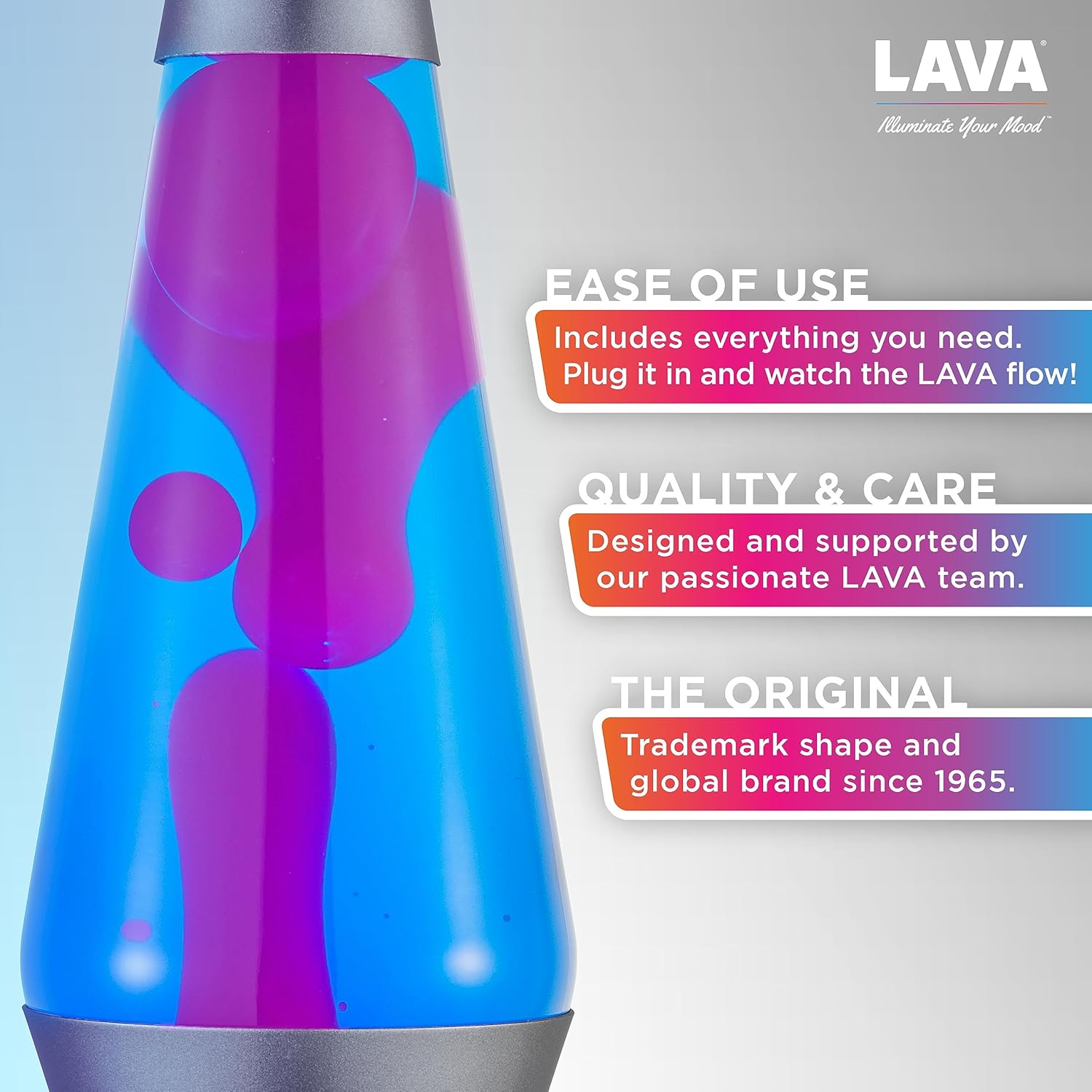 Lava® Lamp 14.5" Cosmic Wave Motion Light, Purple Wax and Blue Liquid P659144