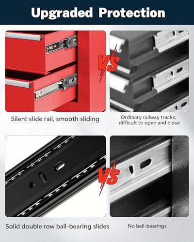 5-Drawer Rolling Tool Chest with Brake Casters, Black E95317