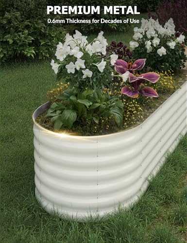 4x2x2Ft Oval Galvanized Steel Raised Garden Bed - Outdoor Metal Planter Box for Vegetables, Flowers, Herbs L43315