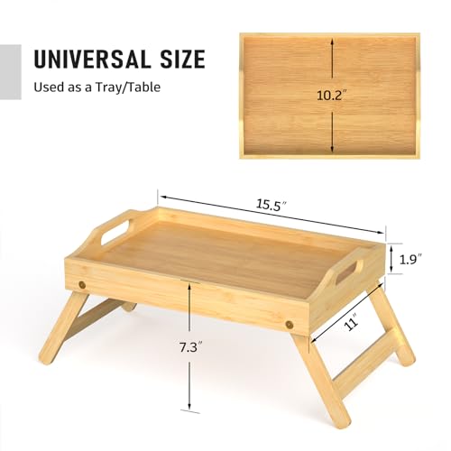 Bamboo Breakfast Bed Tray with Folding Legs D6004