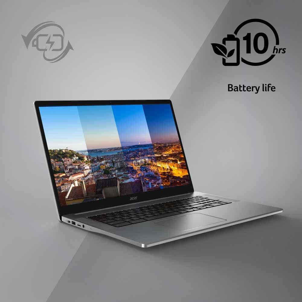 Acer Chromebook 317 CB317-1H-C6RK Laptop, 17.3" Full HD, 4GB RAM, 128GB eMMC, Chrome OS, Silver X111405