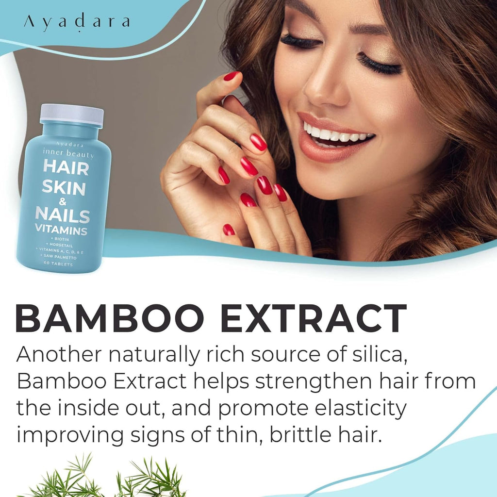 Hair Skin and Nails Vitamins with Biotin, 60 Capsules P5992