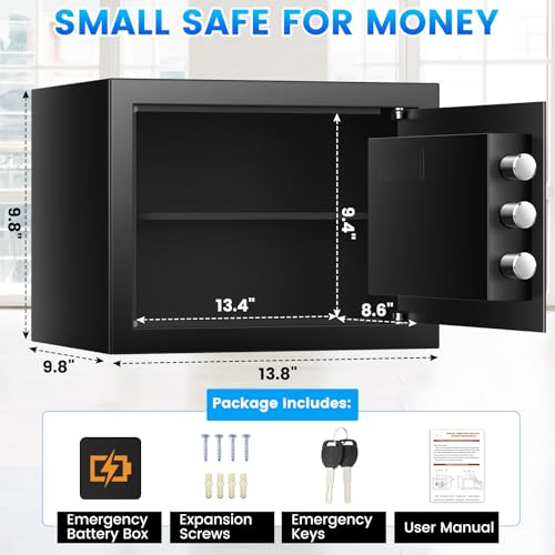 2.5 Cu ft Steel Security Safe with Programmable Keypad Lock O772
