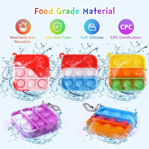 100pcs 2in Random Pop Bubble Fidget Sensory Toys for Party Favors and Classroom Prizes C85574