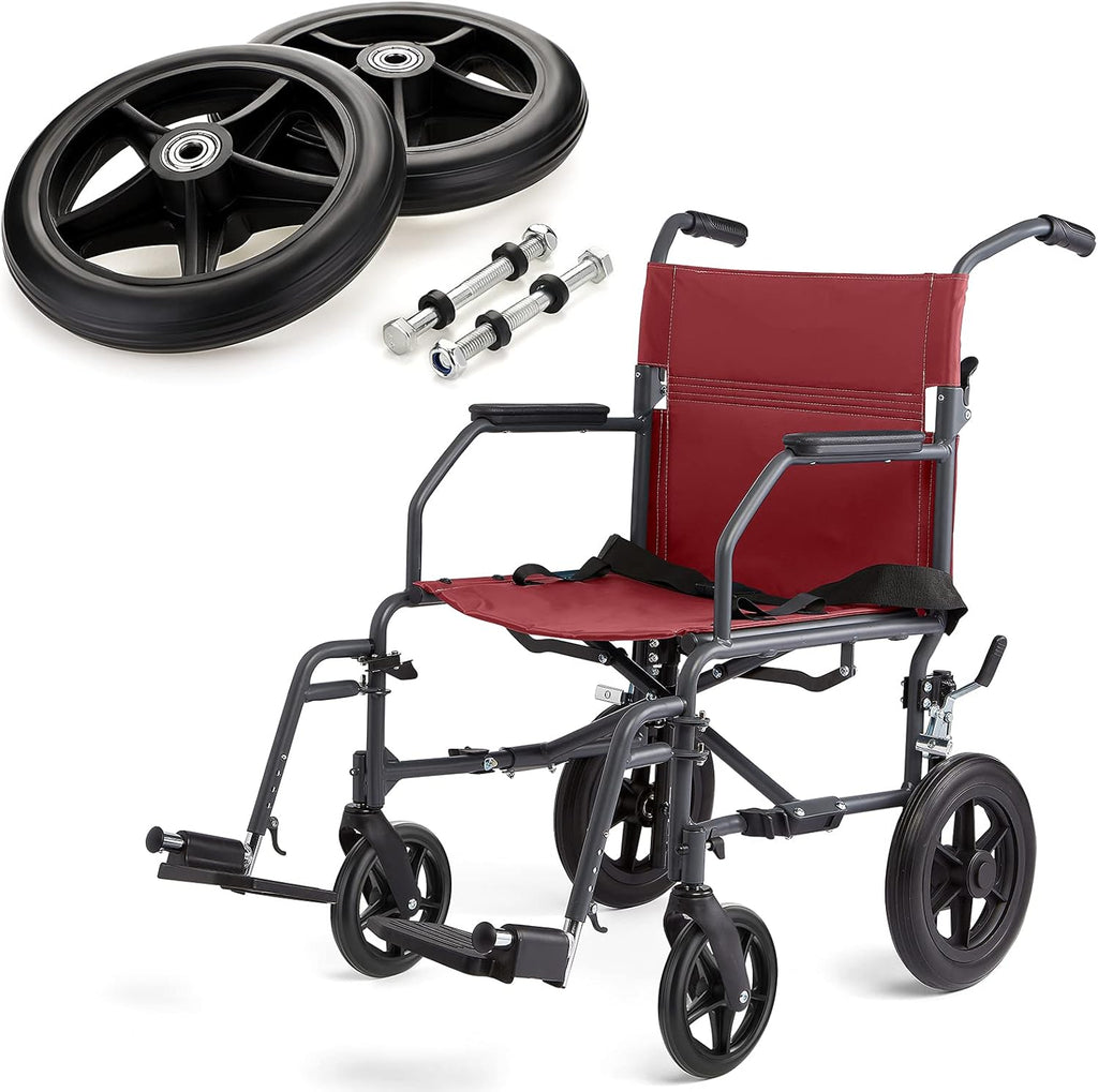OwnMy 6 Inch Rubber Wheelchair Front Wheels Replacement Casters, Black G989