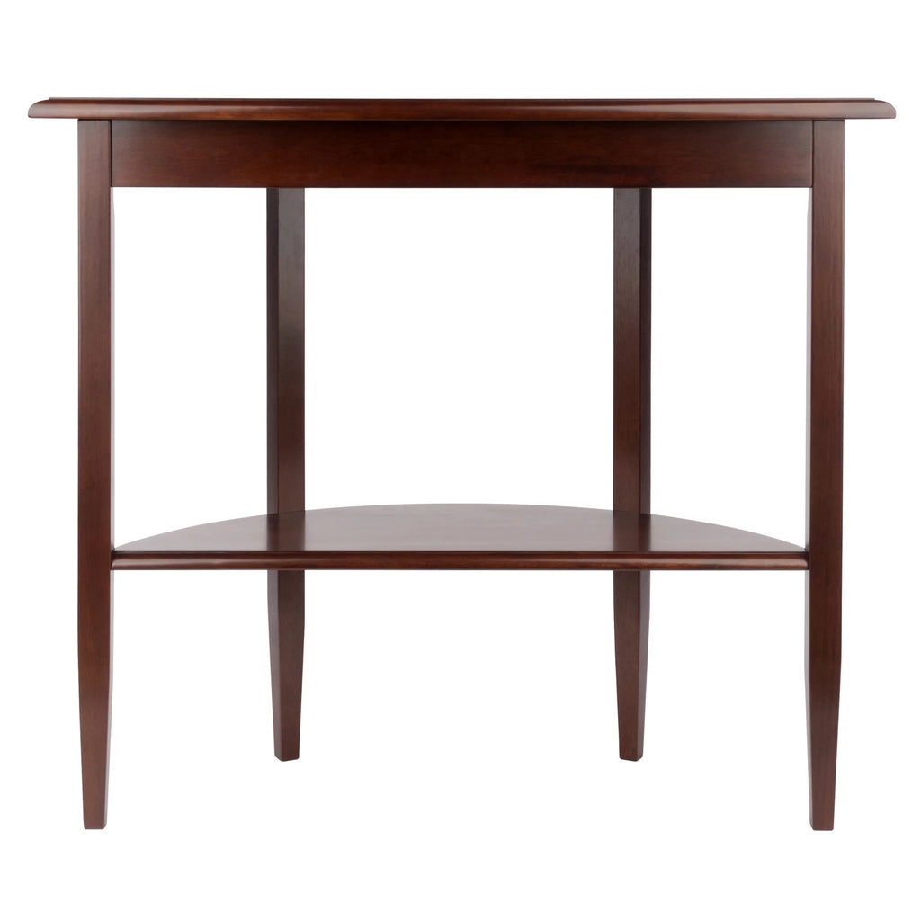 Winsome Wood Concord Half Moon Console Table with Drawer and Shelf, Walnut Finish F52882