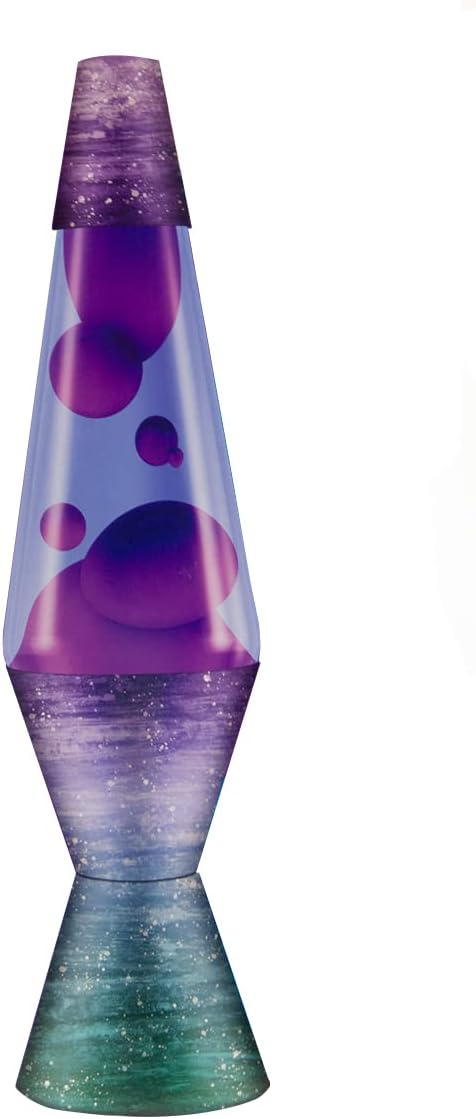 Lava Ceramic Dip Lamp 14.5" | A Mermaid Swirl of Colors | Warm Glow | Purple and Blue Wax