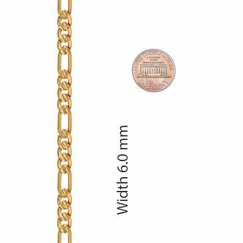 LIFETIME JEWELRY Swiss Diamond Cut Figaro Bracelet 24k Gold Plated U91525