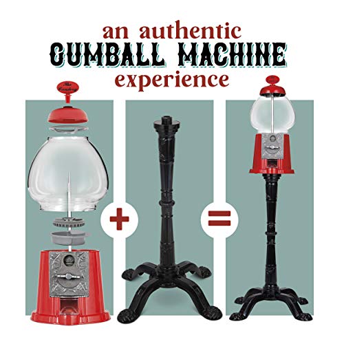 The Candery Gumball Machine 15 Inch Candy Dispenser with Stand, Aluminum Frame, 2lbs Gumballs C77090