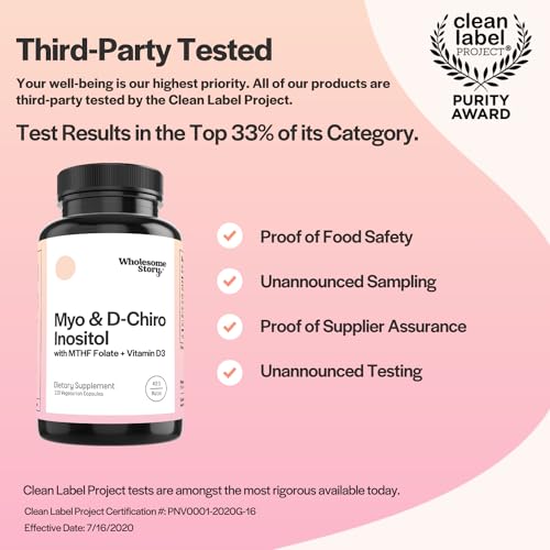 Myo-Inositol & D-Chiro Inositol Capsules with Folate and Vitamin D for Women Z343602