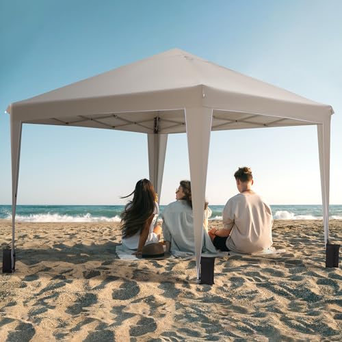 BONTEC 10x10ft Pop Up Canopy Tent, Portable Waterproof Shelter with Roller Bag O2578