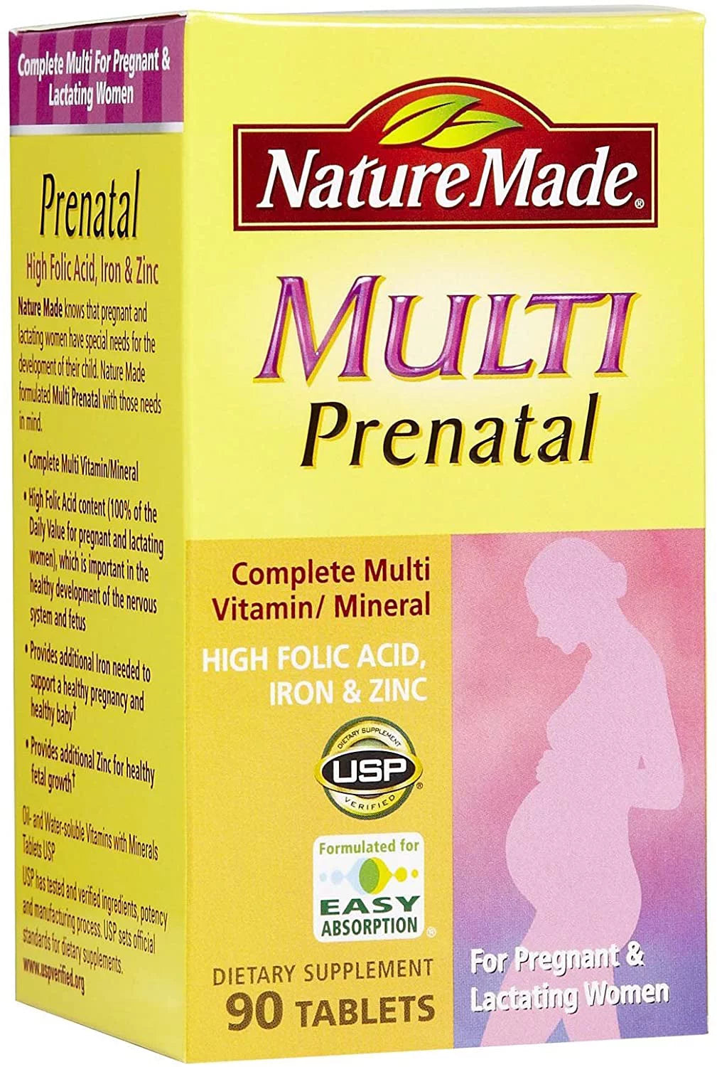 Nature Made Prenatal Multi Dietary Supplement, 90 Tablets, Pack of 2 I374