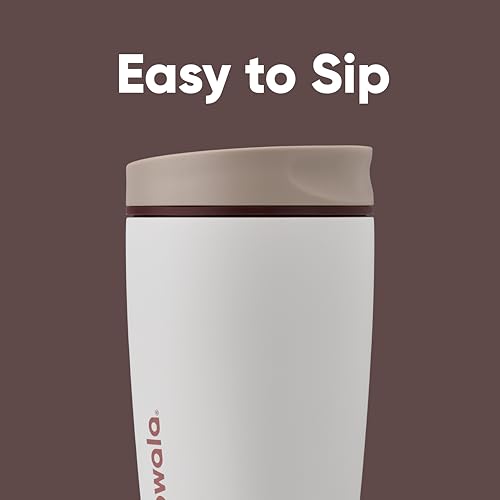 Owala SmoothSip Slider Insulated Stainless Steel Coffee Tumbler 12 oz, Purple/Pink U37182