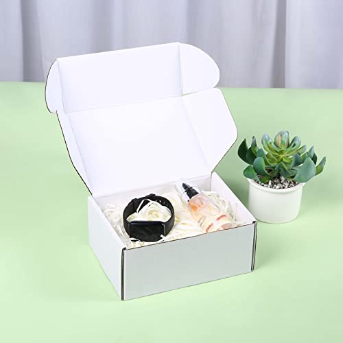 Small Shipping Boxes 8x6x3 Inches, White Corrugated Cardboard, Set of 25 Q35199