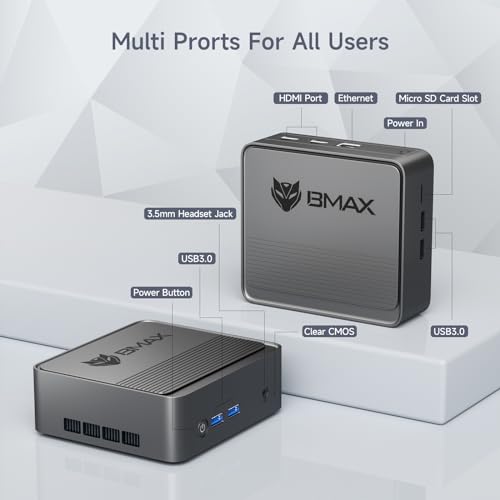 Bmax B1 Pro Mini PC, Fanless Intel N4000, 8GB RAM 128GB eMMC U854