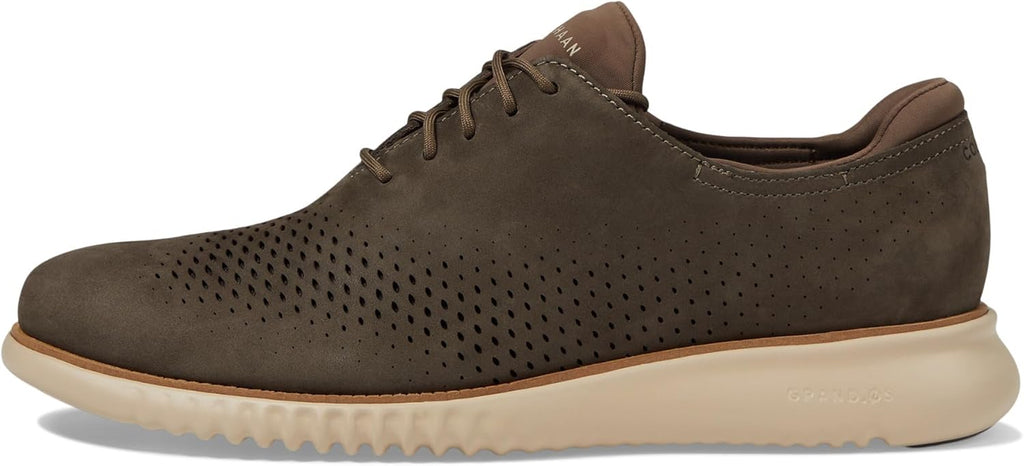 Cole Haan Men's 2.Zerogrand Laser Wing Tip Oxford Lined, Deep Olive Nubuck Z3165