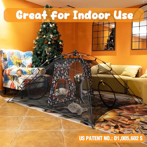 X-Large Catio Outdoor Cat Enclosure and Cat Tower Tent, 3-Tier Portable Foldable, Two Doors Z502328