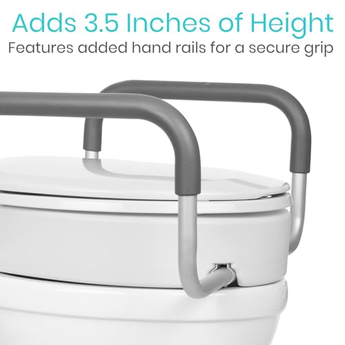 Vive Toilet Seat Risers for Seniors with Handles, White Z937399