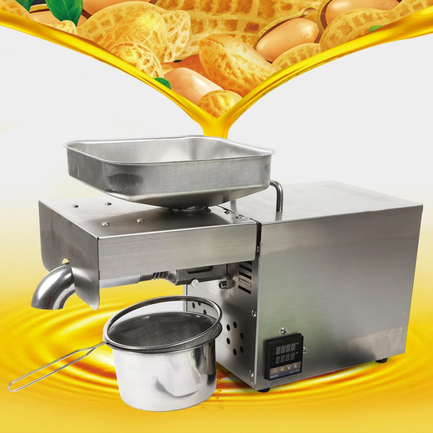 1500W Oil Press Machine, Stainless Steel Electric Automatic Cold Hot L565