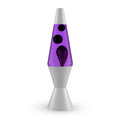 Motion Lamp Classic Liquid Motion Lava Night Light Solid Silver Base Lamp Wax Liquid Soft Relax Glow 14.5" (Black and Purple)